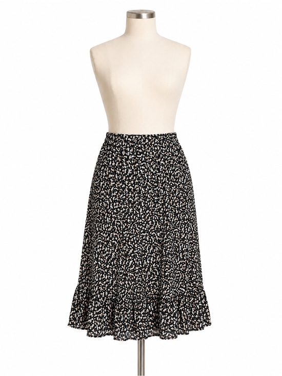 No Boundaries Dresses & Skirts - No Boundaries Floral Skirt XXL Black Midi Skirt Front Slit Flowy Plus Size
